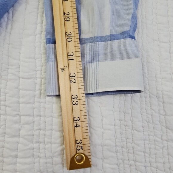 Old Navy Women's Loose Gossamer Boyfriend Shirt Blue White Plaid Size XXL - Picture 13 of 13